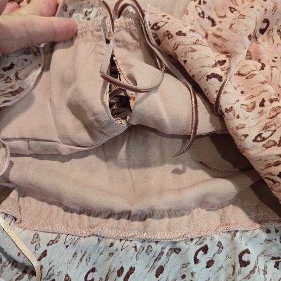 NWT Pretty Garbage Leopard Print Split Hem Tank Top Sz L Boho Coastal Cowgirl - Picture 8 of 13